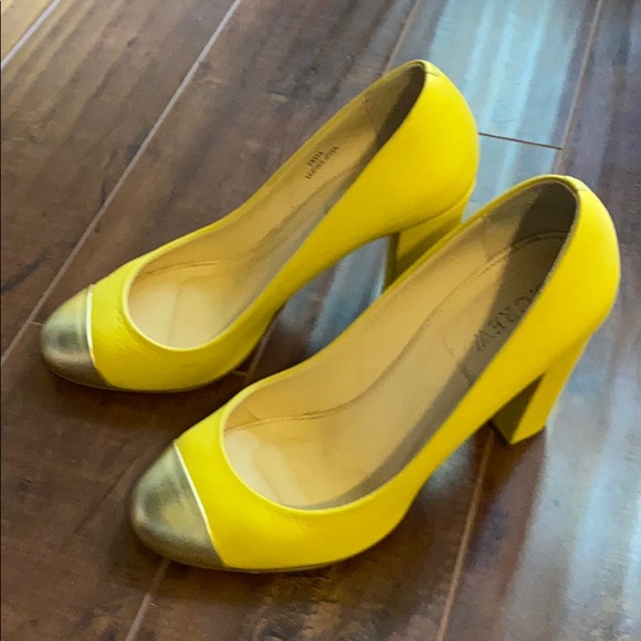J. Crew Shoes - J Crew Etta Pump Yellow & Gold
